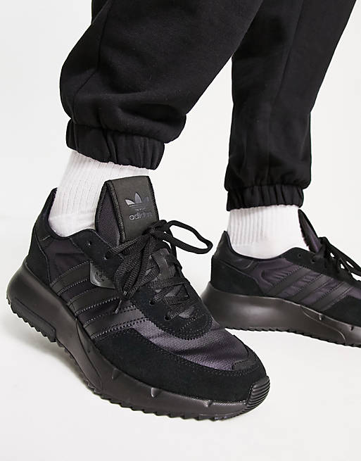 adidas Originals Retropy F2 sneakers in triple black | ASOS