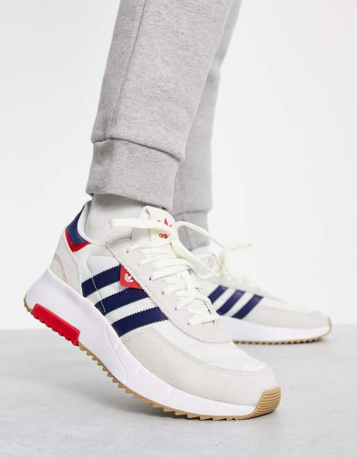 adidas Originals Retropy F2 sneakers in white and blue