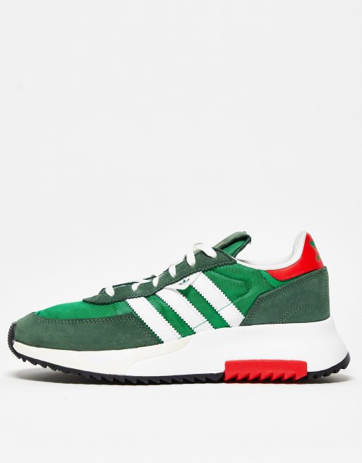 adidas Originals Retropy F2 sneakers in white and green
