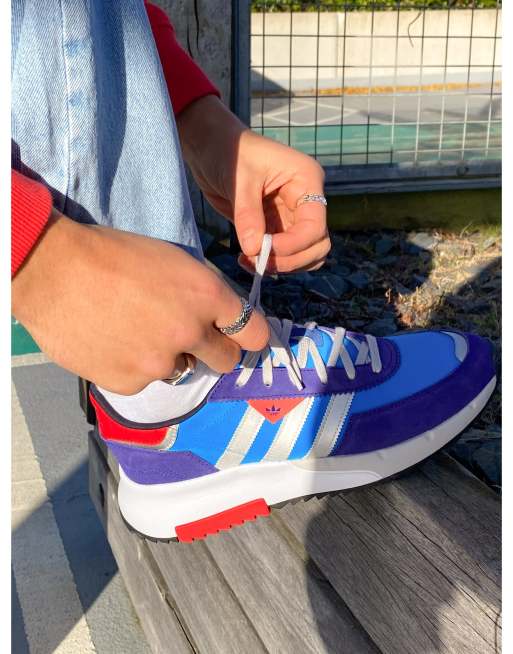 Adidas trainers store red white blue