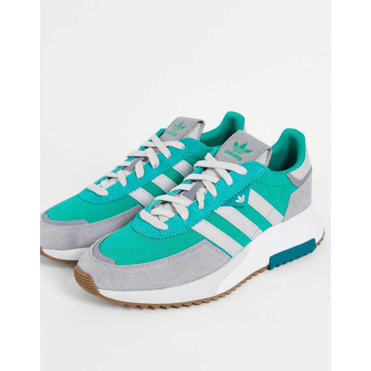 adidas Originals Retropy F2 trainers in grey and green | ASOS