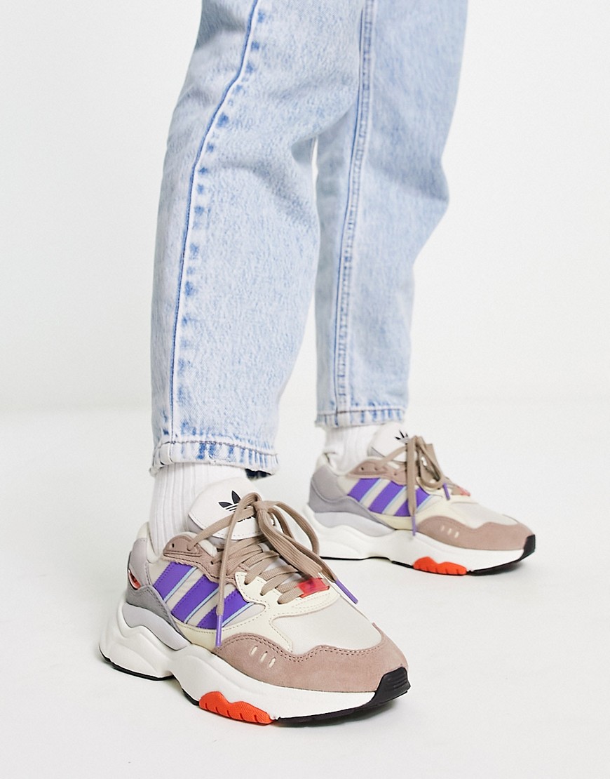 adidas Originals Retropy F3 sneakers in off-white and multi-Brown