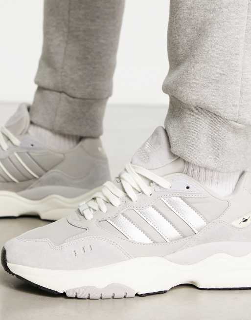 Grey and white hot sale adidas sneakers