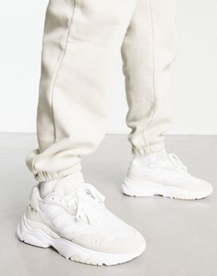 adidas Originals Retropy F90 sneakers in triple white - ASOS Price Checker