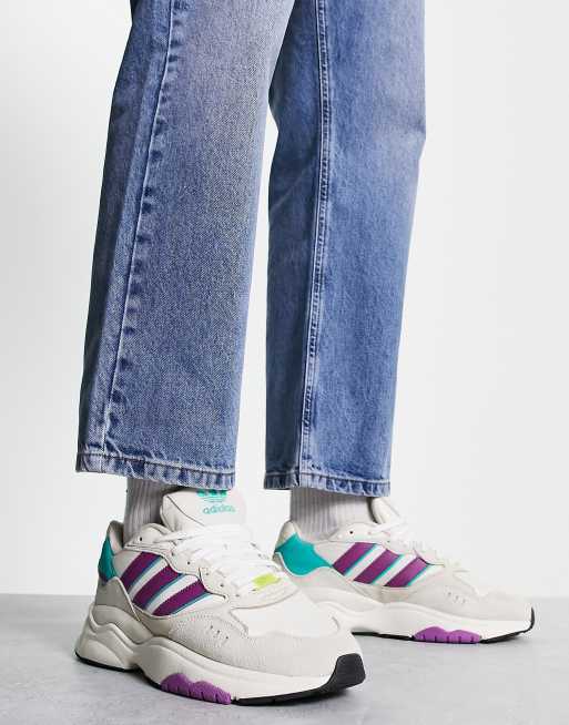 Verzorgen tanker stoom adidas Originals - Retropy F90 - Sneakers in wit en paars | ASOS