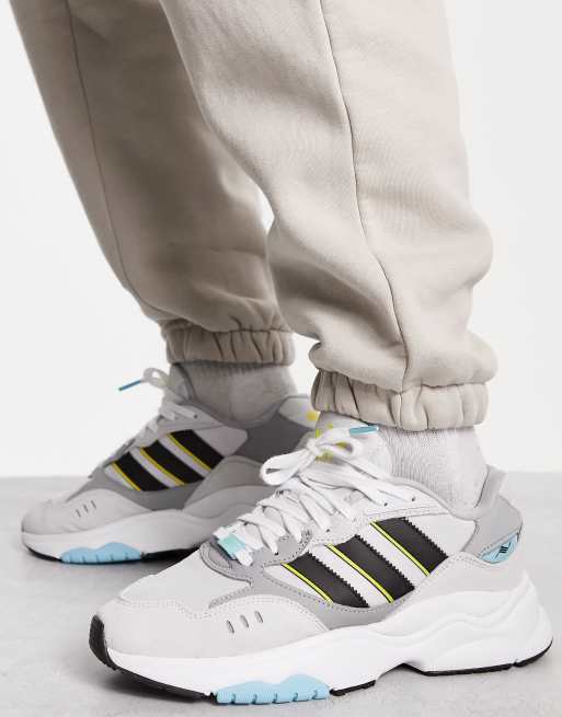 Grey and store blue adidas trainers