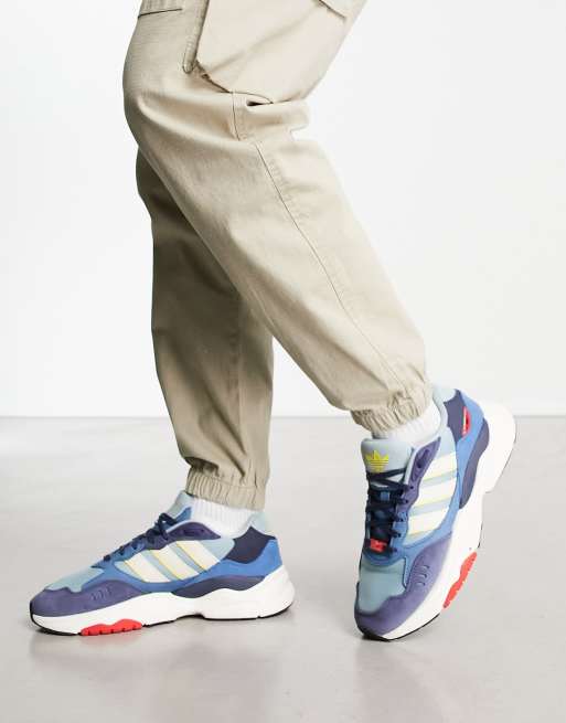 adidas Originals Retropy F90 trainers in multi blue | ASOS