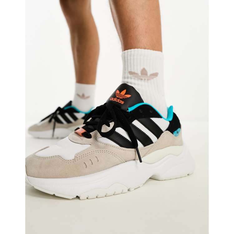 adidas Originals Retropy F90 trainers in navy beige white ASOS