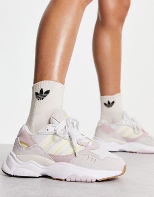 adidas Originals Retropy F90 trainers in off white with colour pops - ASOS Price Checker