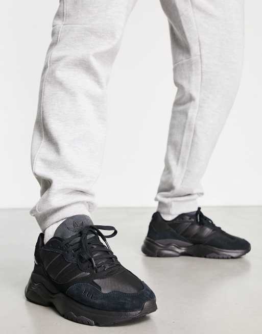 adidas Originals Retropy F90 trainers in triple black | ASOS