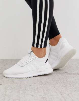 grey and white adidas trainers