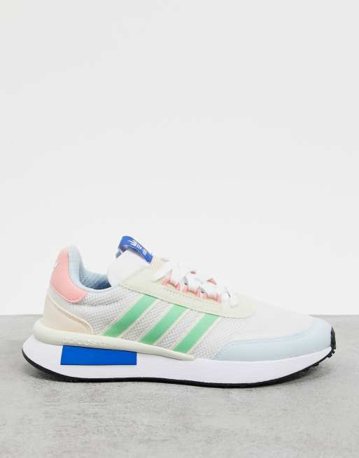 adidas Originals Retroset trainers in white and green