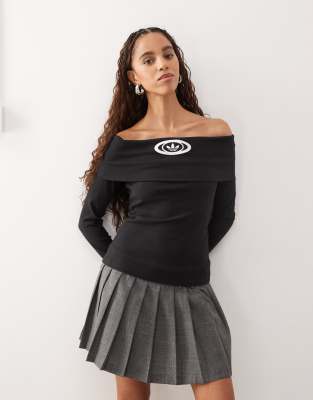 [adidas Originals] adidas Originals ribbed 00s bandeau top in black L black
