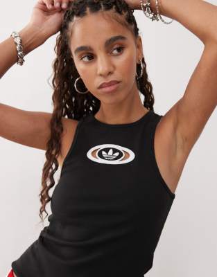 [adidas Originals] adidas Originals ribbed 00s tank in black L black