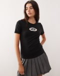 [adidas Originals] adidas Originals ribbed 00s tee in black L black