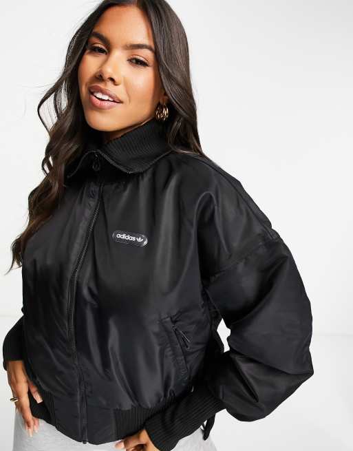 Adidas black bomber jacket hot sale womens