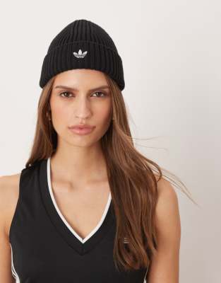 adidas Originals adidas Originals ribbed fisherman beanie in black