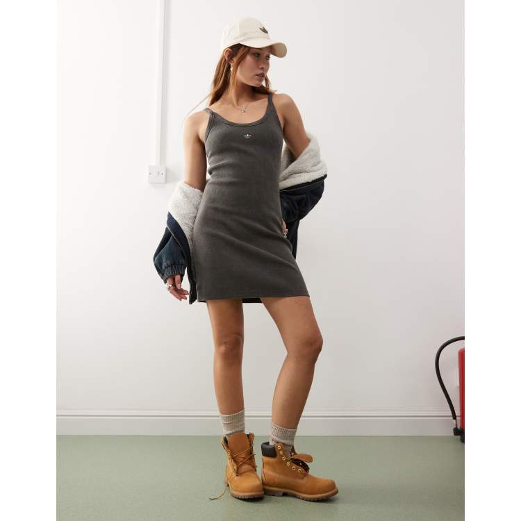 ☆Adidas☆Originals Ribbed Mini Dress Grey adidas Essentials Rib Tank Dress - Black | Free Shipping