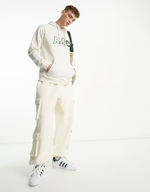 adidas Originals Rifta AAC collegiate logo hoodie in off