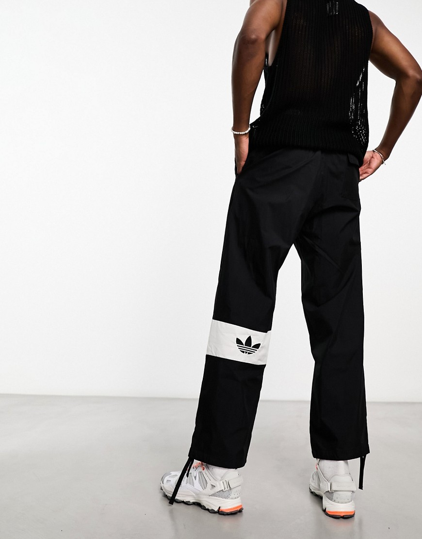 adidas Originals Rifta colourblock logo cargo pants in black
