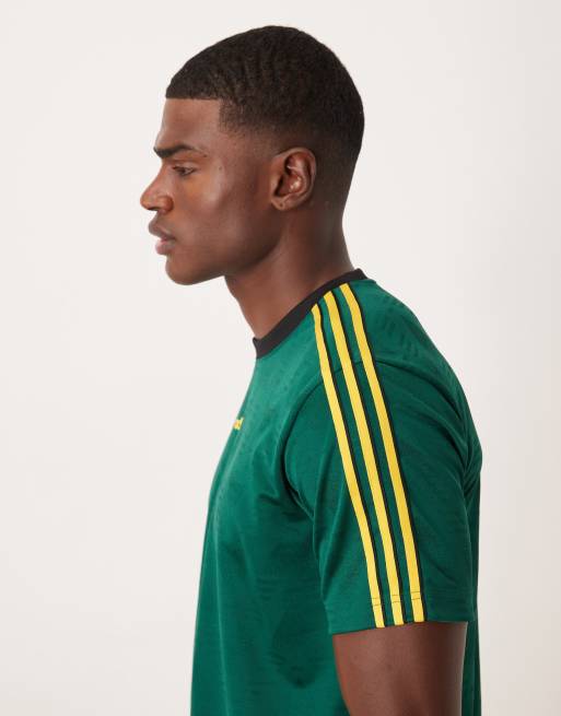adidas Originals – Ringer-T-Shirt in Grün und Gelb mit Logo, 5 von 5