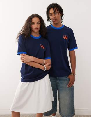 adidas Originals ringer t-shirt in navy