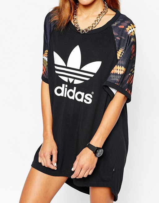 Adidas Originals Rita Ora Cut Out T Shirt Dress With Trefoil Logo In