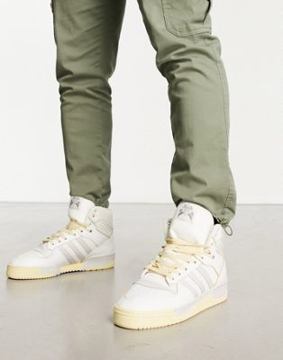 adidas Originals Rivalry 86 hi top trainers in white and grey - ASOS Price Checker