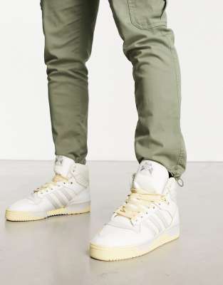 adidas Originals Rivalry 86 hi top trainers in white and grey - ASOS Price Checker