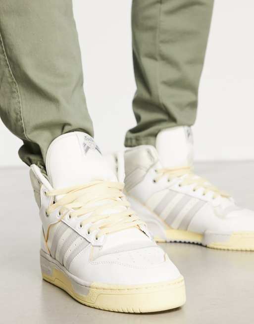 Adidas originals rivalry sales hi top trainers white