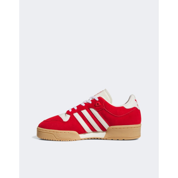 adidas Originals Rivalry 86 Low sneakers with gum sole in red and white ASOS