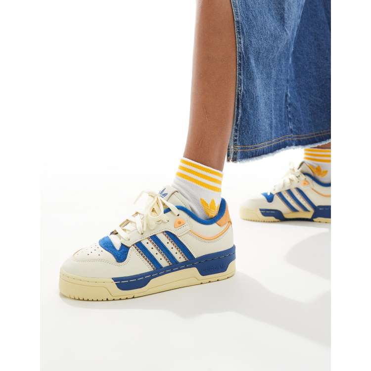 adidas Originals Rivalry 86 Low trainers in cream and blue ASOS