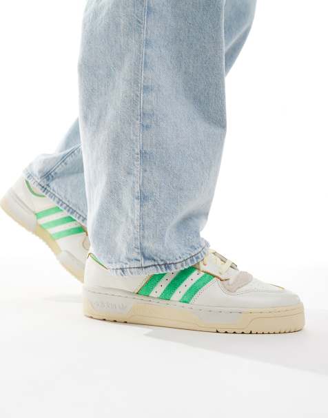adidas Originals Rivalry 86 Low trainers in cream and green - view 1