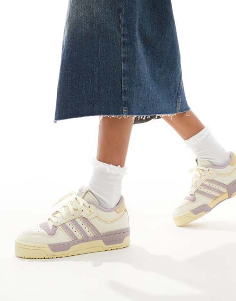 adidas Originals Rivalry 86 Low trainers in cream and lilac - view 1