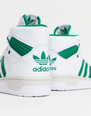 green and white high top adidas