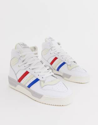 adidas originals rivalry hi top trainers white