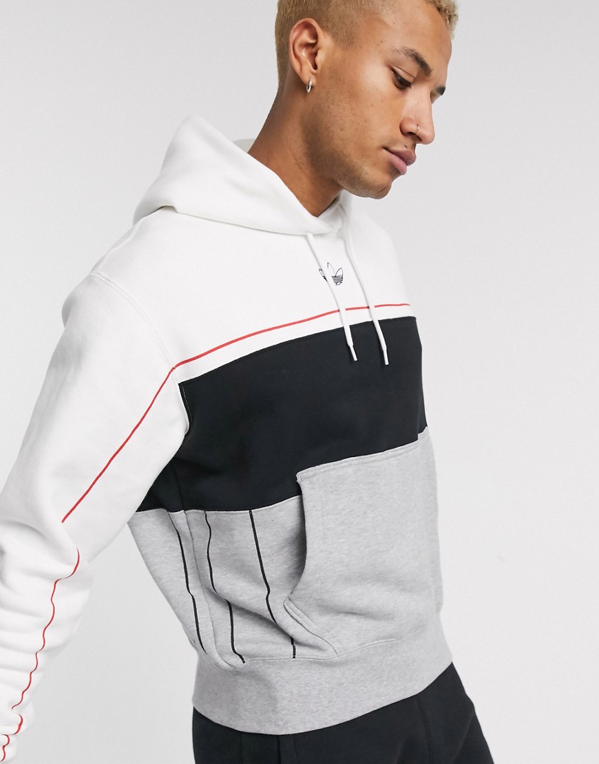 Adidas Originals Rivalry hoodie in grey-White