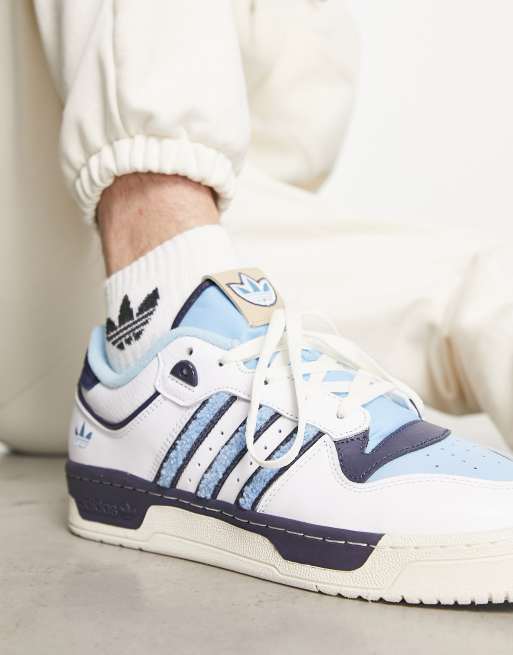 adidas Originals Rivalry Low 86 trainers in white and multi blue