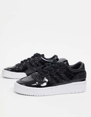 adidas black glitter trainers