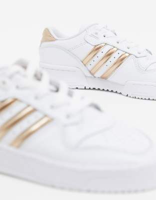 white and rose gold adidas