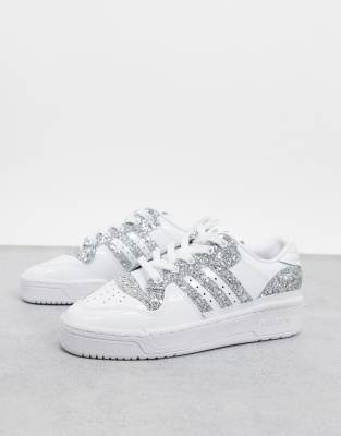 adidas originals rivalry low in white glitter