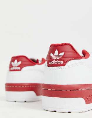 adidas originals rivalry low trainers in white and red