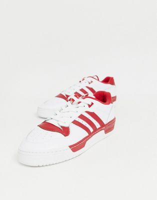 adidas originals rivalry low trainers in white and red