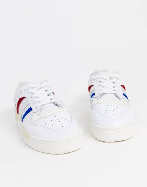 adidas Originals Rivalry Hi Top Trainers With Tricolour Stripe in