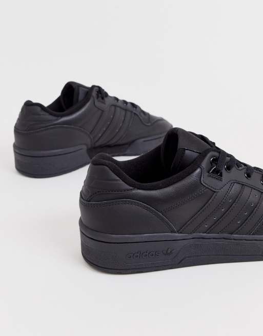 adidas originals rivalry low trainers in triple black