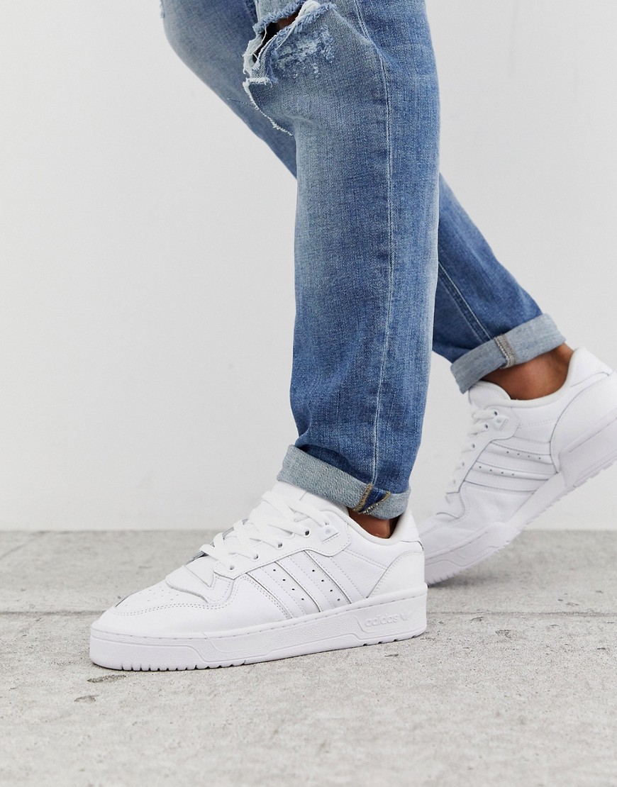 Adidas Originals rivalry low trainers in triple white