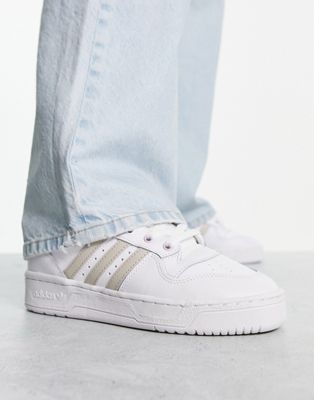 adidas Originals Rivalry low trainers in white and beige