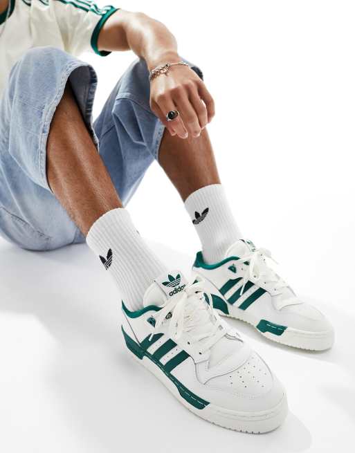 adidas Originals Rivalry low trainers in white and green ASOS