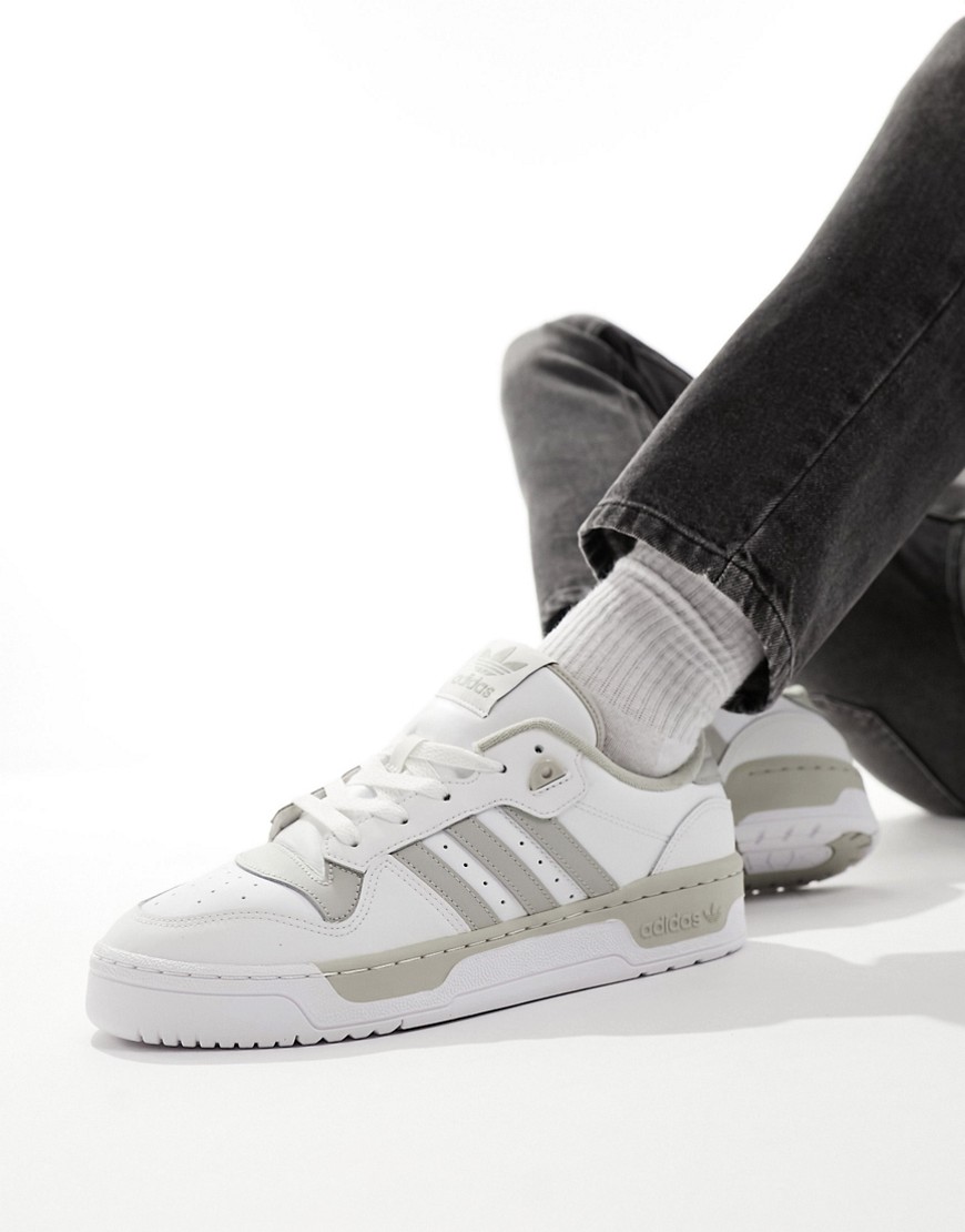 adidas Originals Rivalry Low trainers in white and grey