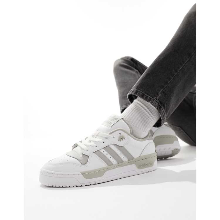 Adidas originals rivalry low shop trainers in triple white